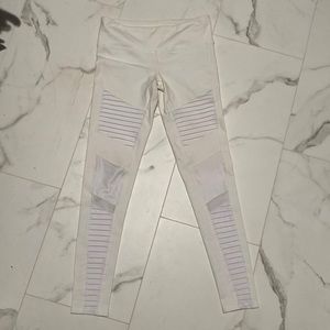 Alo Yoga - S - White Moto low-rise